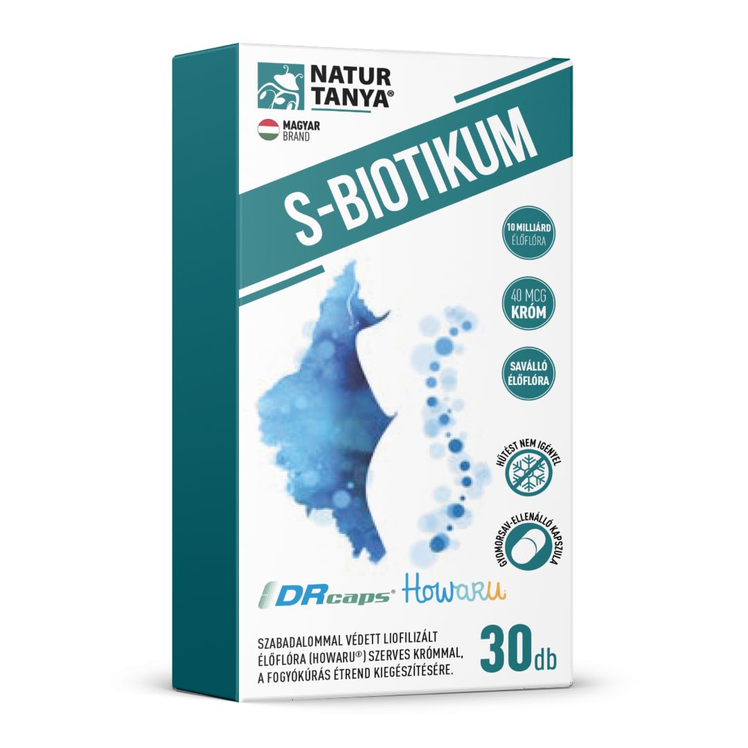 Image of Natur Tanya® S-BIOTIKUM – HOWARU® liofilizált élőflórát, valamint szerves krómot tartalmazó étre...