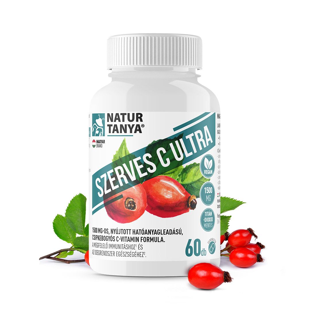 Image of Natur Tanya® Szerves C Ultra - 1500 mg Retard C-vitamin, csipkebogyó kivonattal titán-dioxid ment...